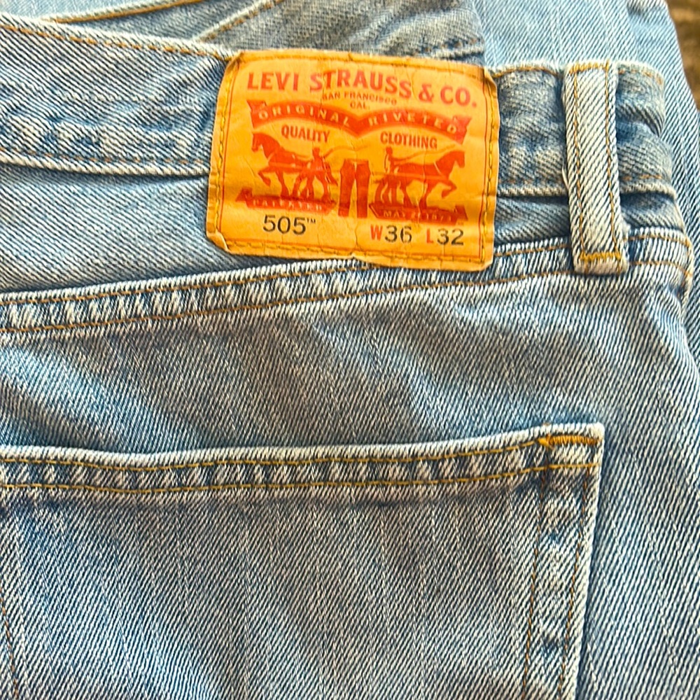 Levi's Strauss VTG 505 Regular Fit 36x32 bootcut VTG Cotton Men's Jeans GUC - Picture 5 of 13